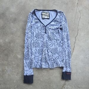 vtg y2k billabong Ribbed Bella Twilight Henley